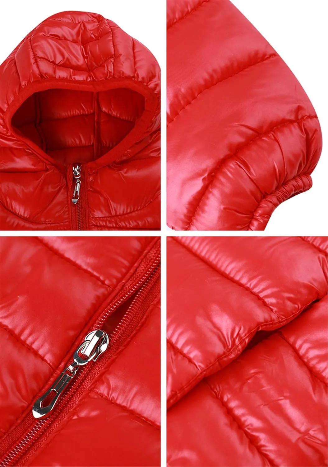 FLITAY Kid Winter Looser Fit Hooded Down Jacket Lightweight Warm Packable Jacket with Pocket