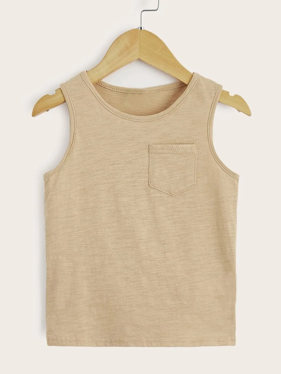 Floerns Boy's 3 Pcs Sleeveless Crew Neck Pocket Casual Solid Tank Top