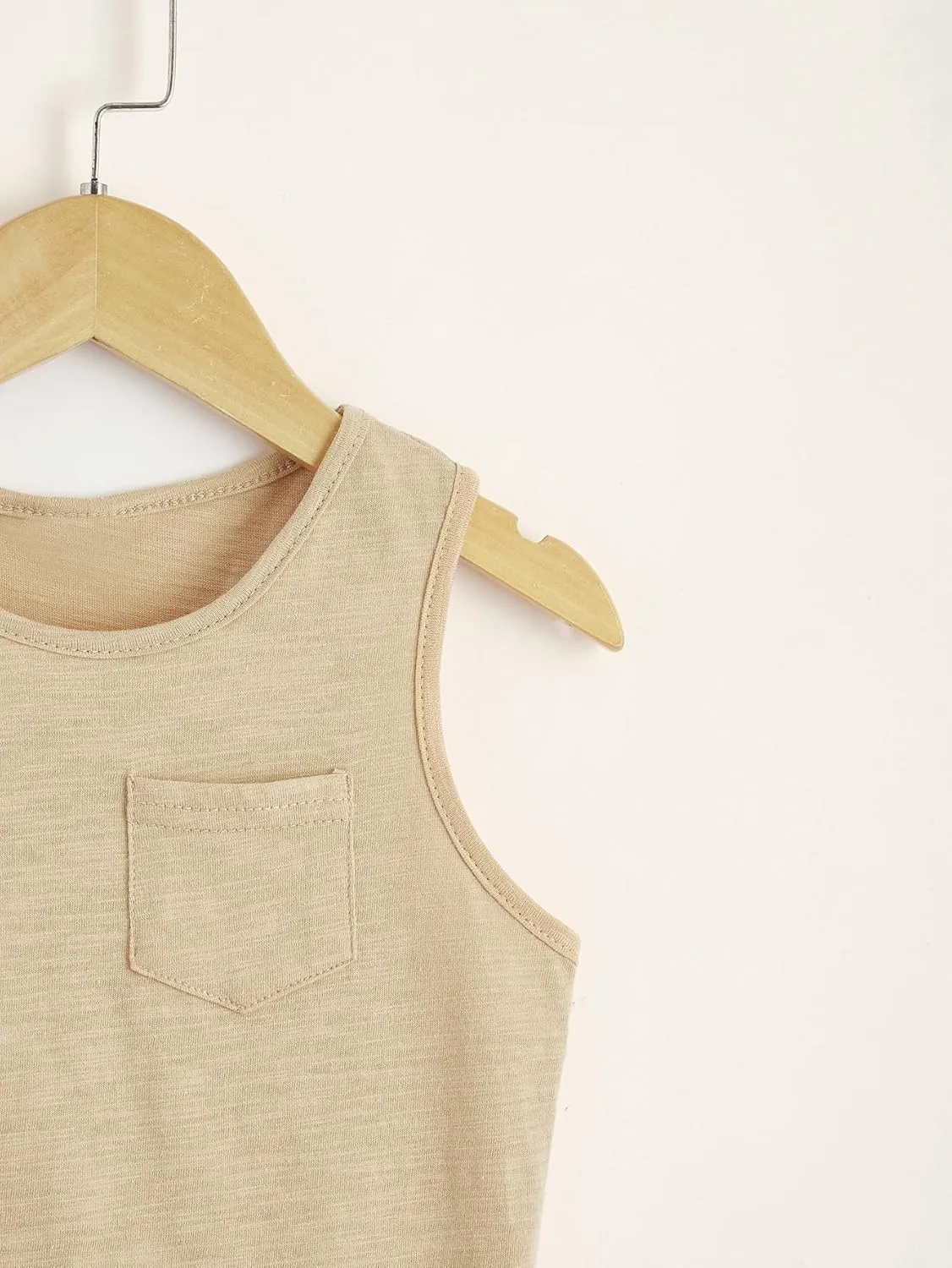 Floerns Boy's 3 Pcs Sleeveless Crew Neck Pocket Casual Solid Tank Top