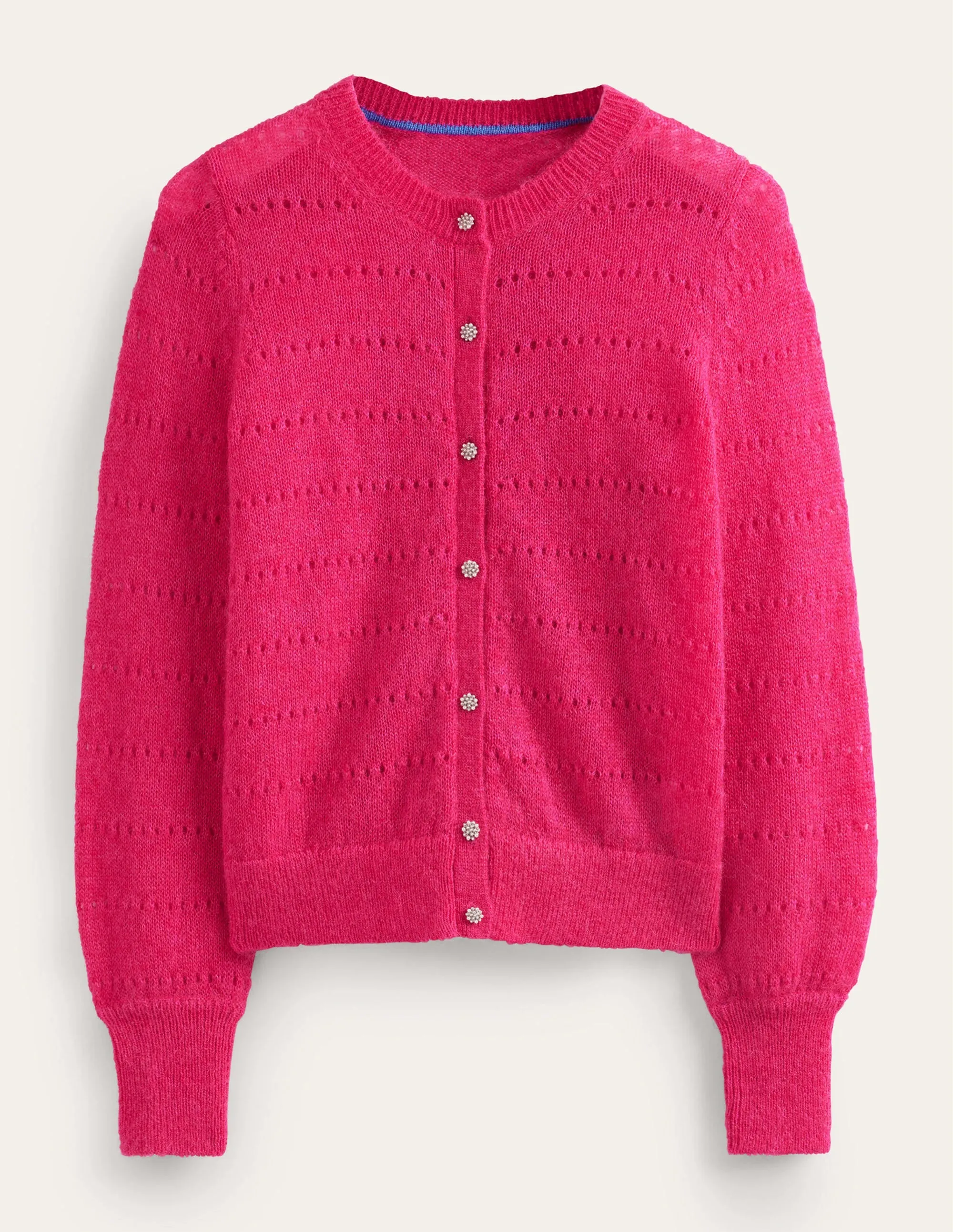Fluffy Textured Cardigan-Vibrant Pink