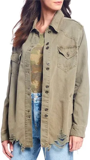 Free People Womens Moonchild Denim Cold Weather Shirt Jacket