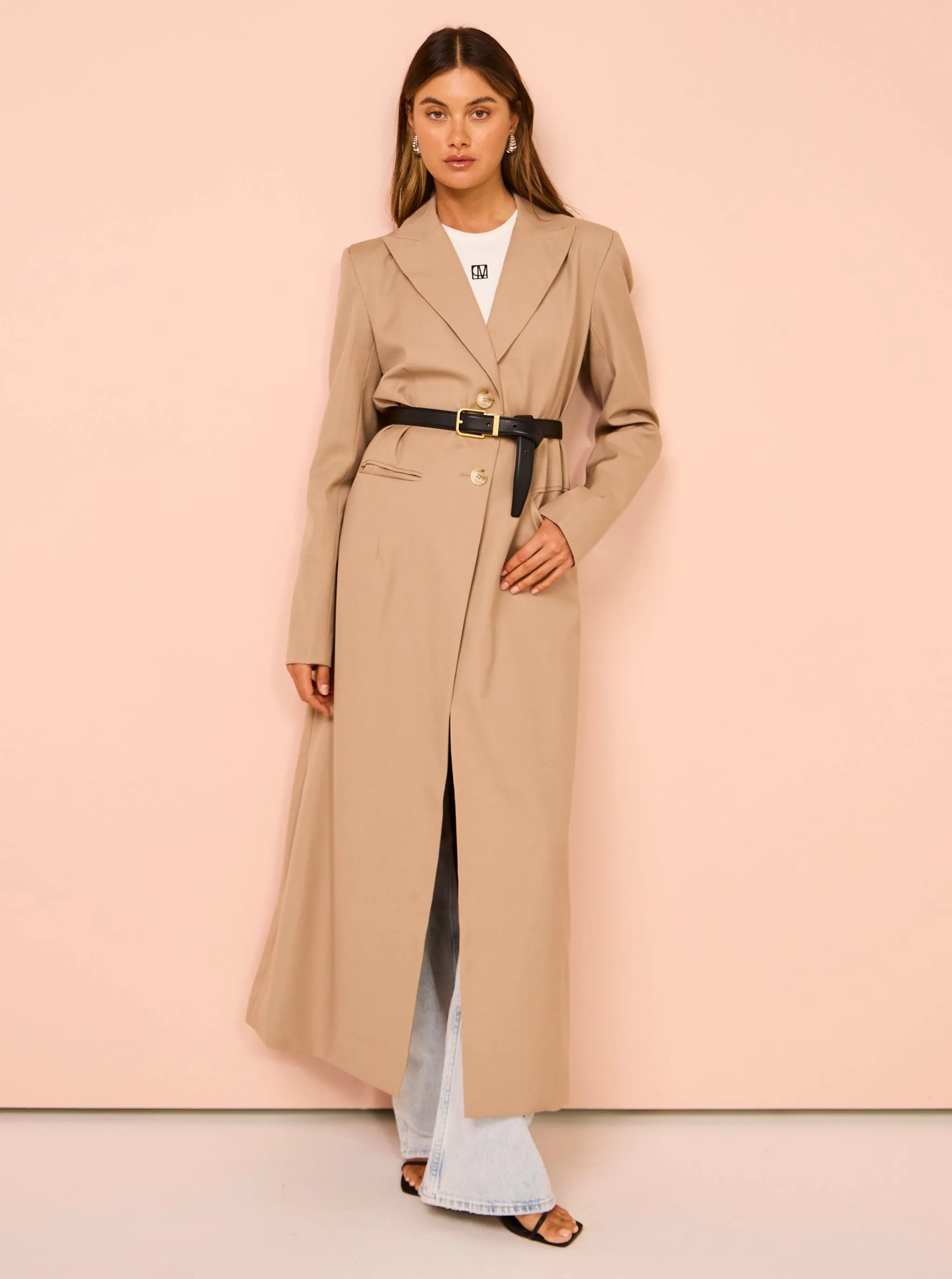 Friends with Frank The Margot Blazer Coat in Porcini