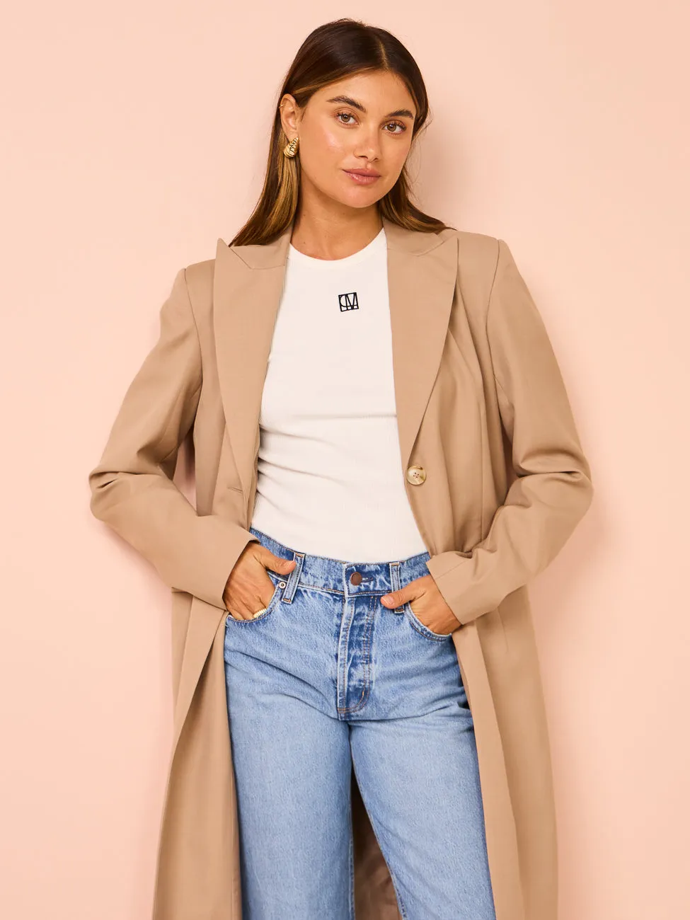 Friends with Frank The Margot Blazer Coat in Porcini