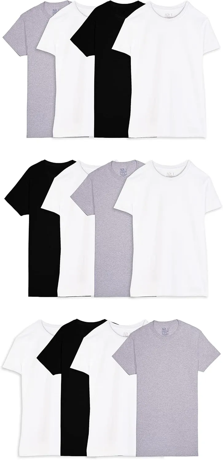 Fruit of the Loom Men's Crew Tee Undershirts, Moisture Wicking & Tag Free, Also Available in Big & Tall