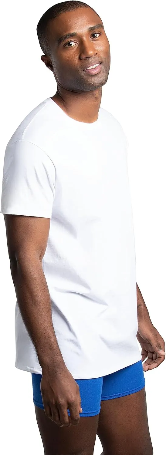 Fruit of the Loom Men's Crew Tee Undershirts, Moisture Wicking & Tag Free, Also Available in Big & Tall