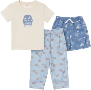 Gerber Baby Boys' 3-Piece Pajama Set (Polyester Jersey Top, Pants,   Shorts)