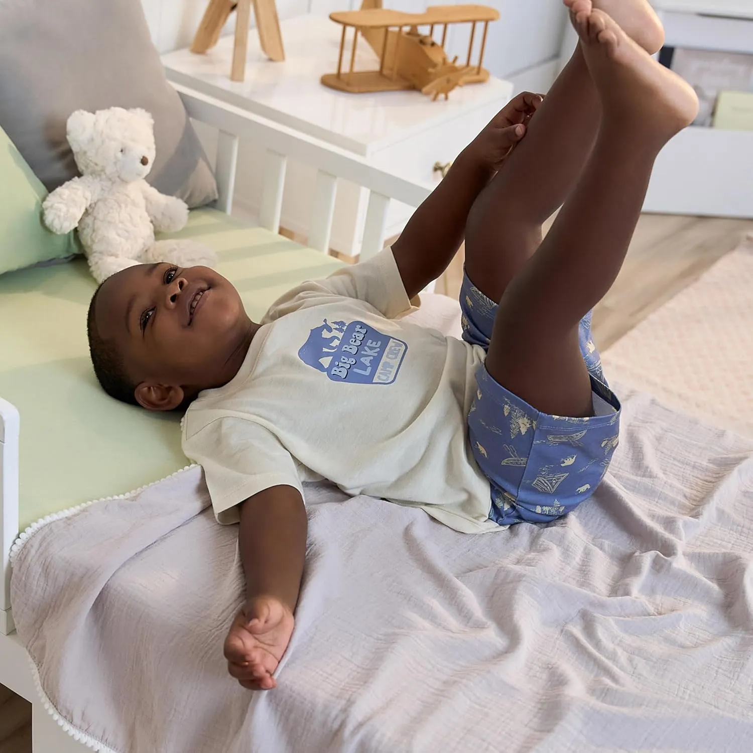 Gerber Baby Boys' 3-Piece Pajama Set (Polyester Jersey Top, Pants,   Shorts)