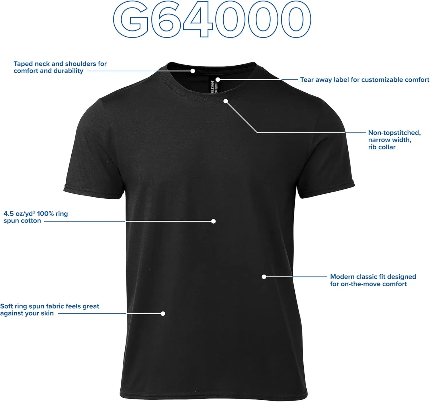 Gildan Unisex Adult Softstyle Cotton T-Shirt, Style G64000, Multipack