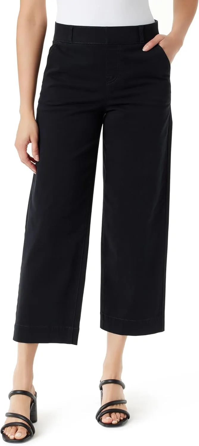 Gloria Vanderbilt Women's Shape Effect Pull on High Rise Wide Leg Crop Standard
