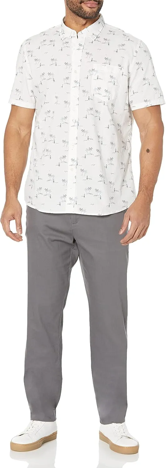 Goodthreads Men's Standard-Fit Short-Sleeve Printed Poplin Shirt