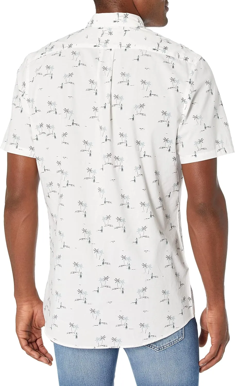 Goodthreads Men's Standard-Fit Short-Sleeve Printed Poplin Shirt