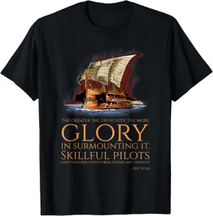 Greek Stoicism - Epictetus Quote On Surmounting Difficulty T-Shirt