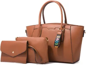 Handbags for Women Top-Handle Bags Tote Satchel Crossbody Bags 3pcs Purse Set