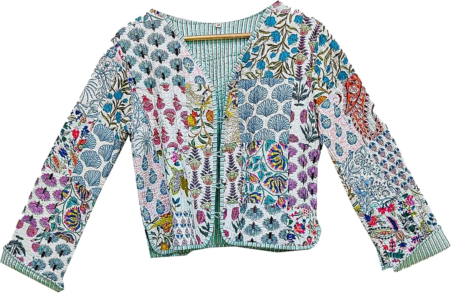 Handmade Women's Kantha Jacket, Unisex Patchwork Indian Cotton Kantha Jacket