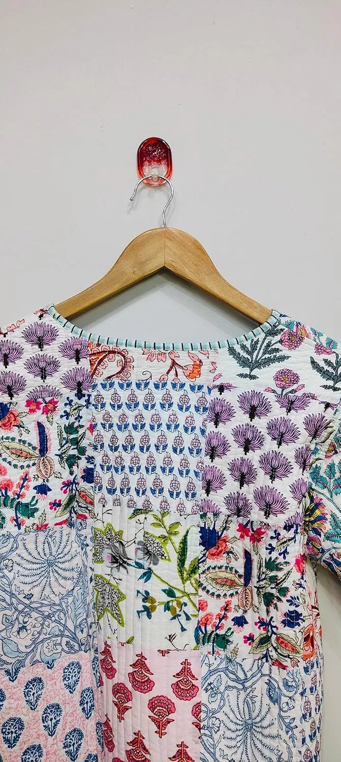 Handmade Women's Kantha Jacket, Unisex Patchwork Indian Cotton Kantha Jacket