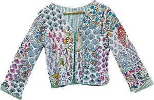 Handmade Women's Kantha Jacket, Unisex Patchwork Indian Cotton Kantha Jacket