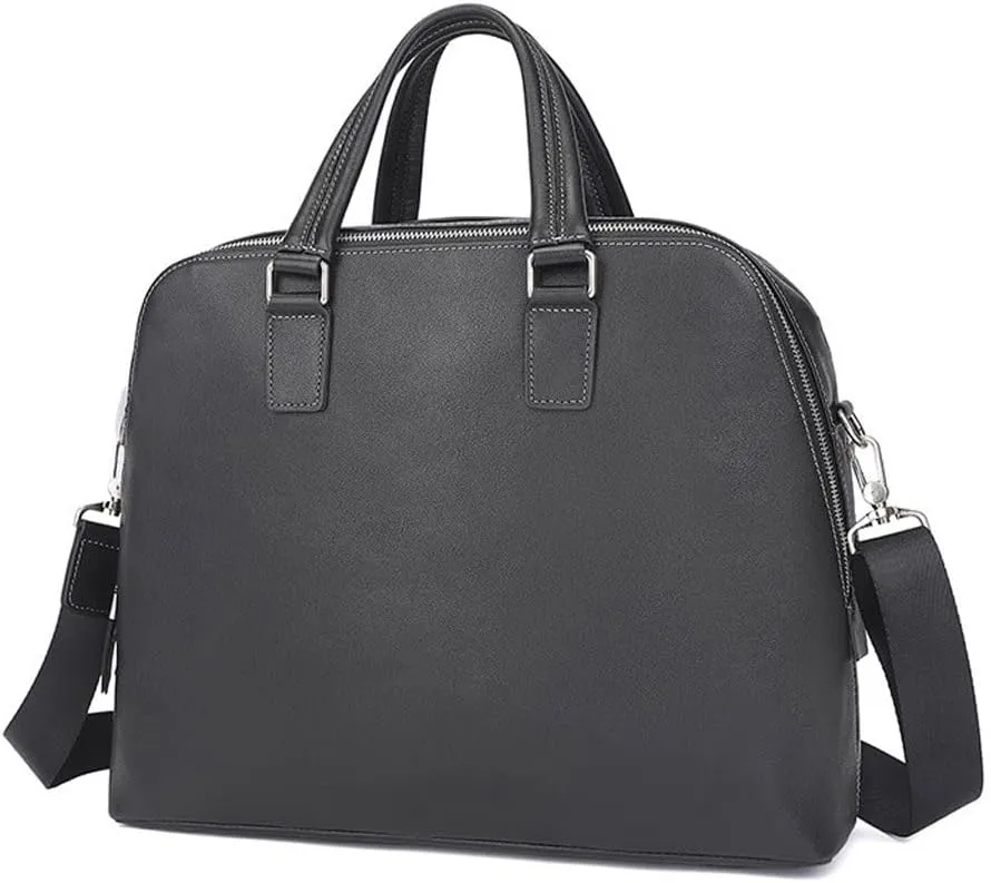 HBJWOV Men's handbag top layer cowhide business leather document bag business briefcase