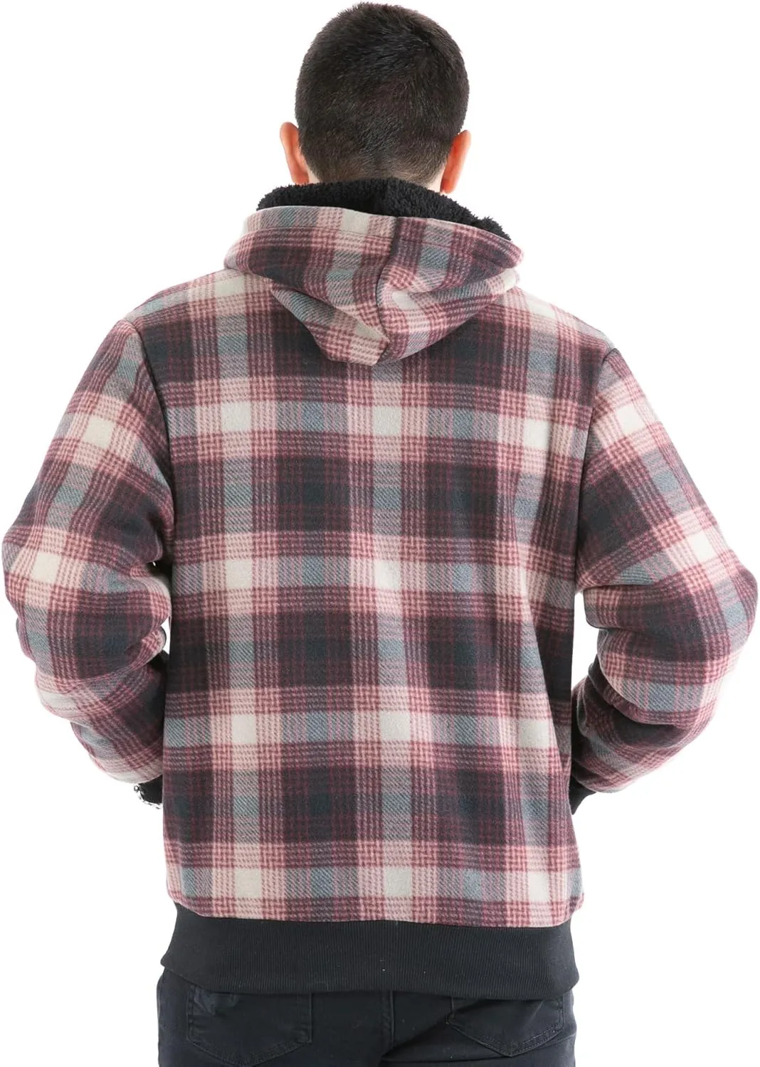 Heavyweight Hoodies for Men Jackets Comfy Sherpa Lined Zip Up Hoodie Coats with Pockets Outerwear