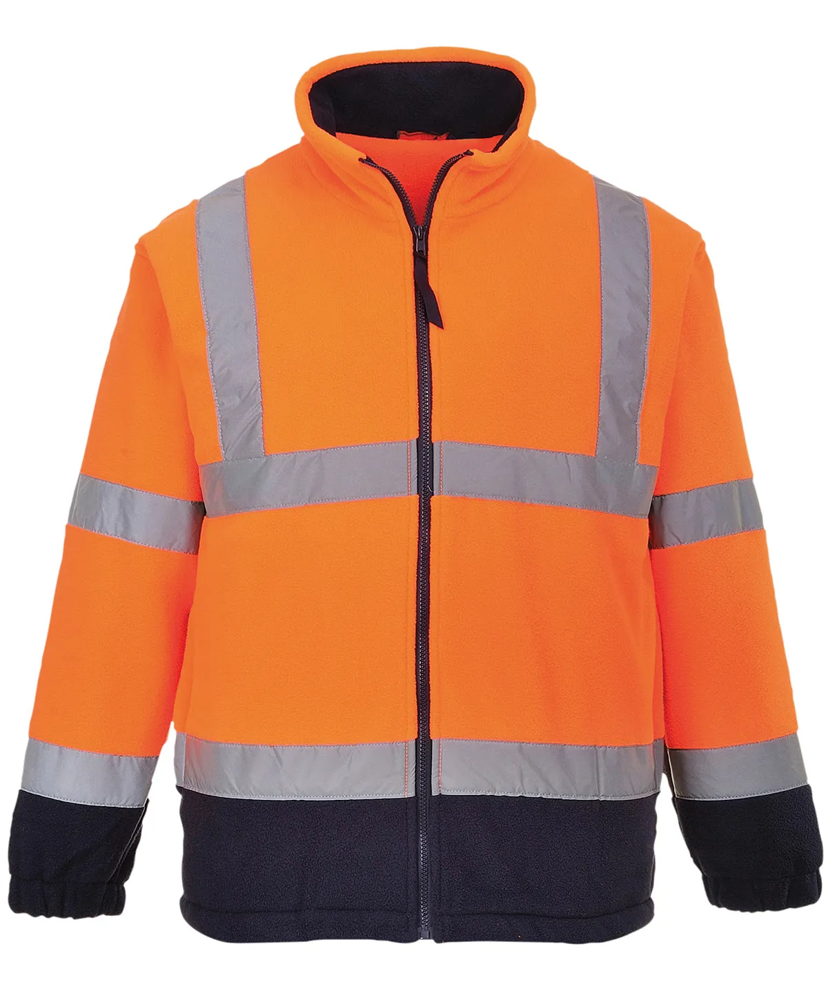 Hi-vis mesh-lined fleece (F300) | Orange/Navy
