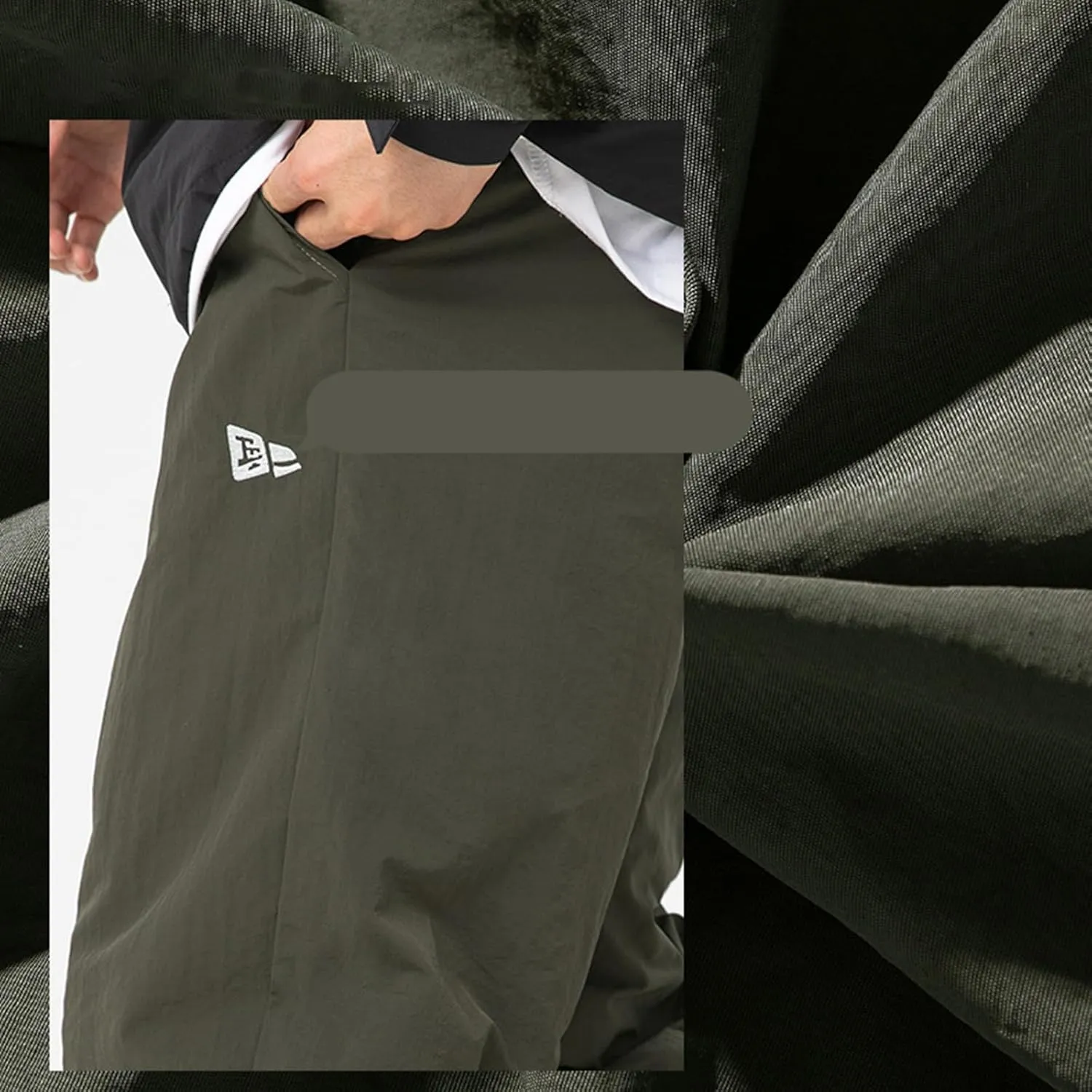 hlysgo Men Waterproof Pants Casual Loose Fit Fleece Lined Wide Leg Pants Drawstring Waist Outdoor Hiking Pants with Pockets