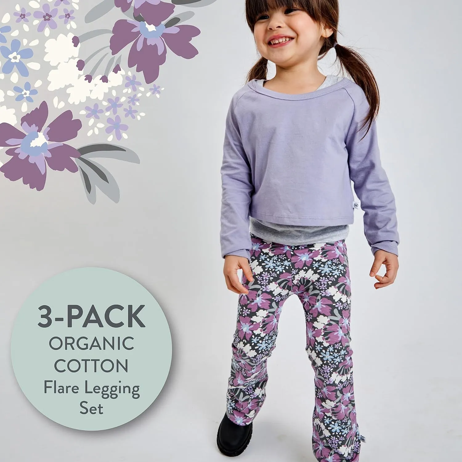 HonestBaby baby-girls Novelty Top With Flare Leg Bottom 100% Organic Cotton for Baby and Toddler Girls