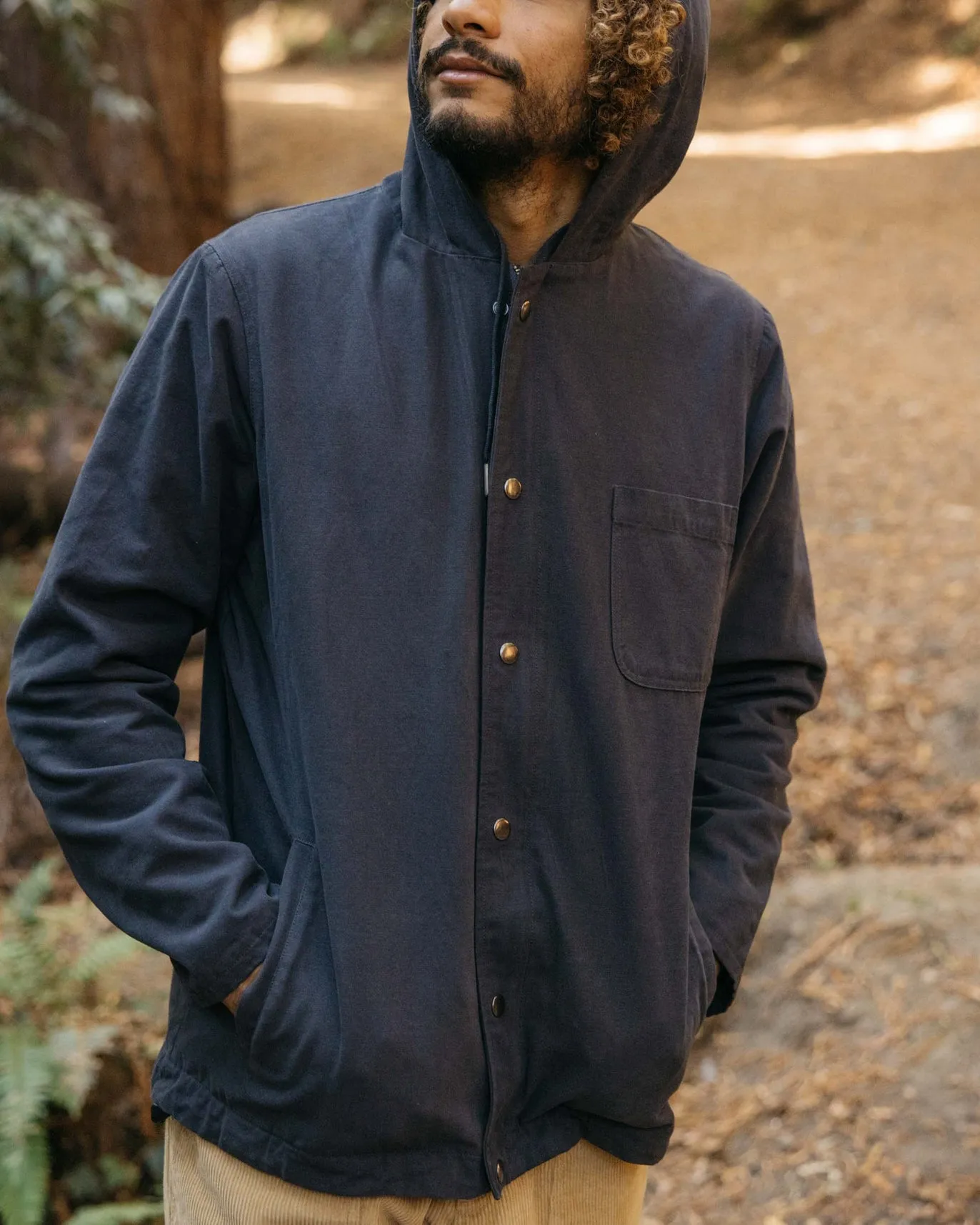 Hooded Deck Jacket in Navy