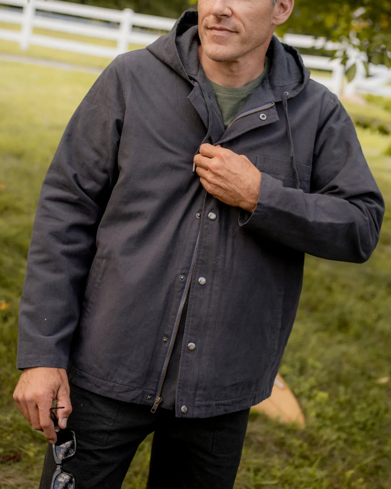 Hooded Deck Jacket in Navy
