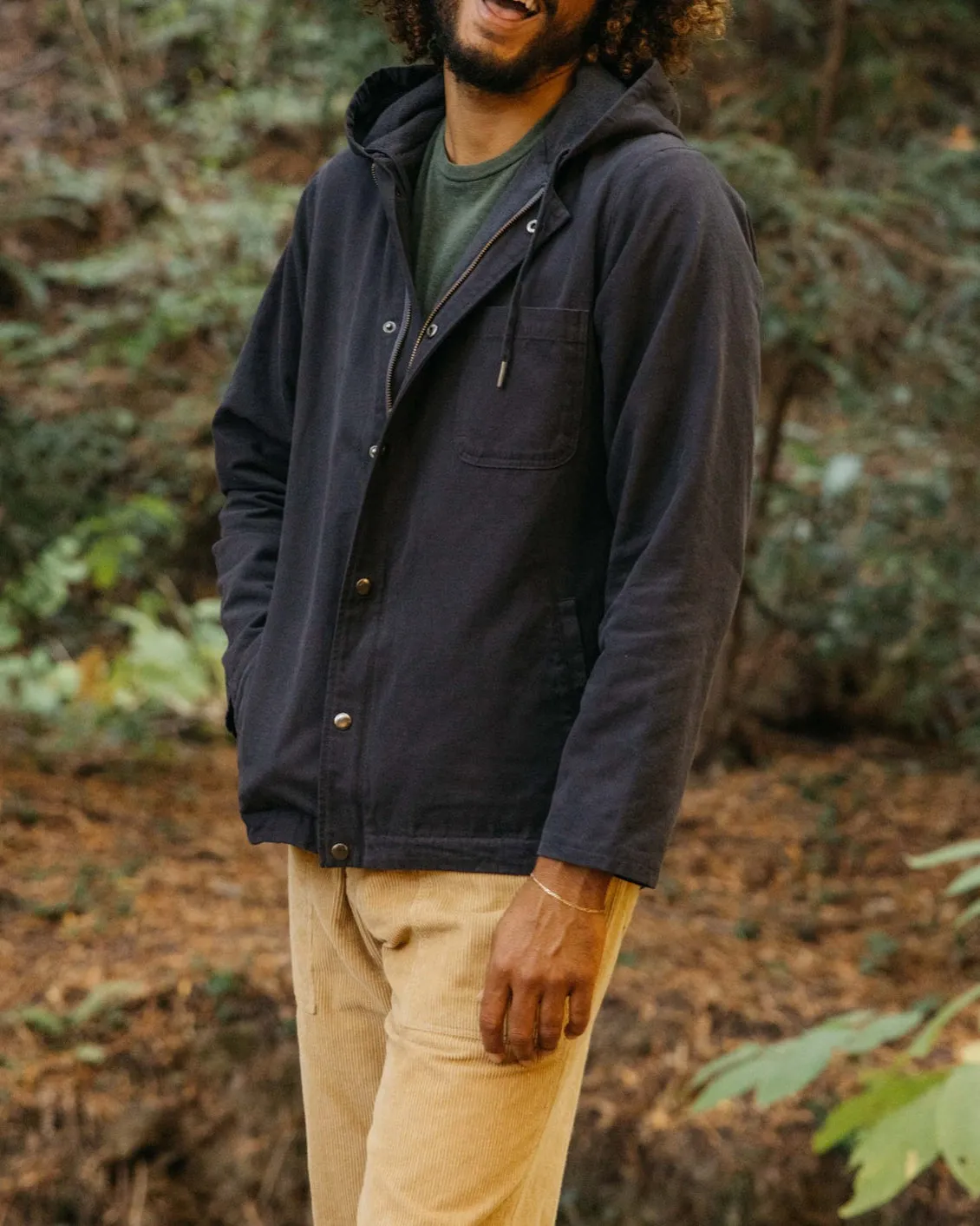 Hooded Deck Jacket in Navy