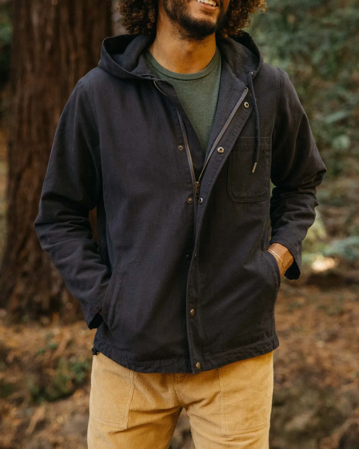 Hooded Deck Jacket in Navy