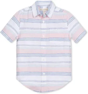 Hope & Henry Boys' Linen Short Sleeve Button Down Shirt