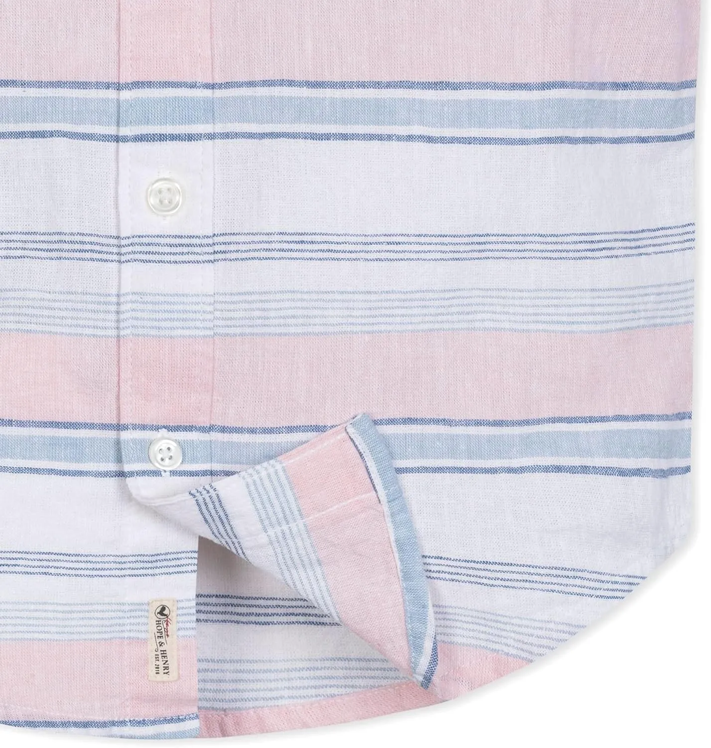 Hope & Henry Boys' Linen Short Sleeve Button Down Shirt
