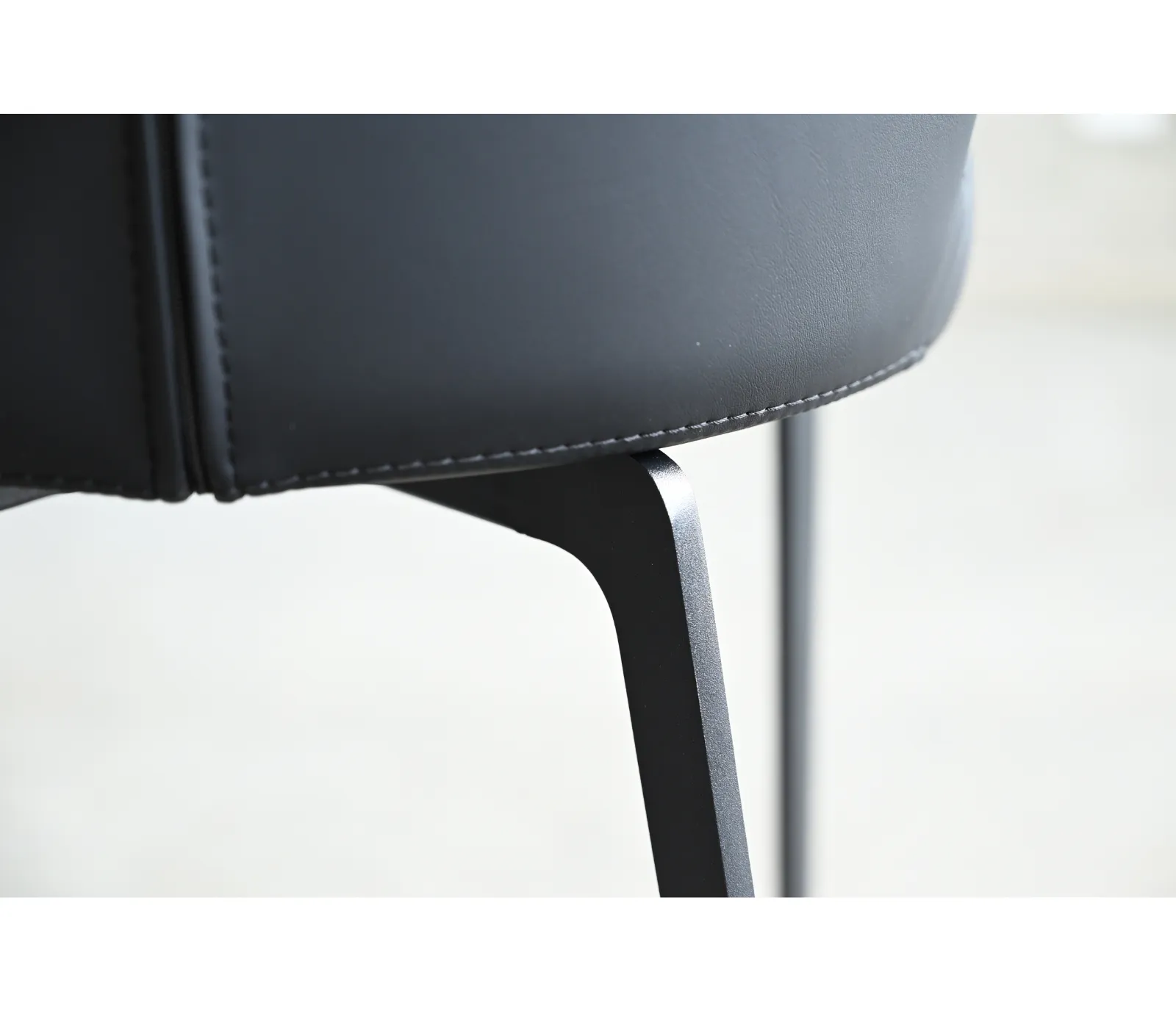 Hug Side Chair - Jet Black Leatherette