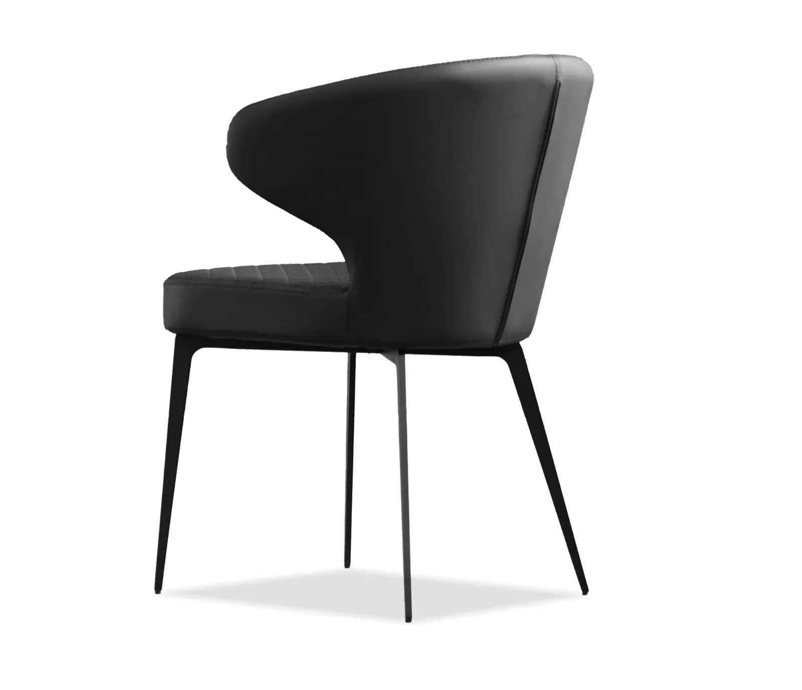 Hug Side Chair - Jet Black Leatherette