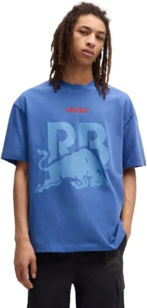 HUGO Men's F1 2025 Racing Bull Team Faded Effect Logo T-Shirt