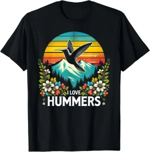 I Love Hummers Colibri Hummingbird Vintage Sunset T-Shirt