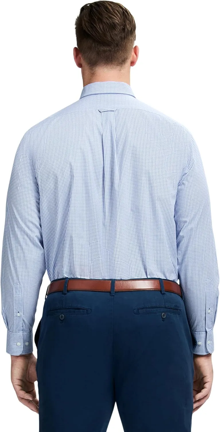 IZOD Men's Big and Tall Dress Shirt Long Sleeve Wrinkle Free Stretch Button Down Collar