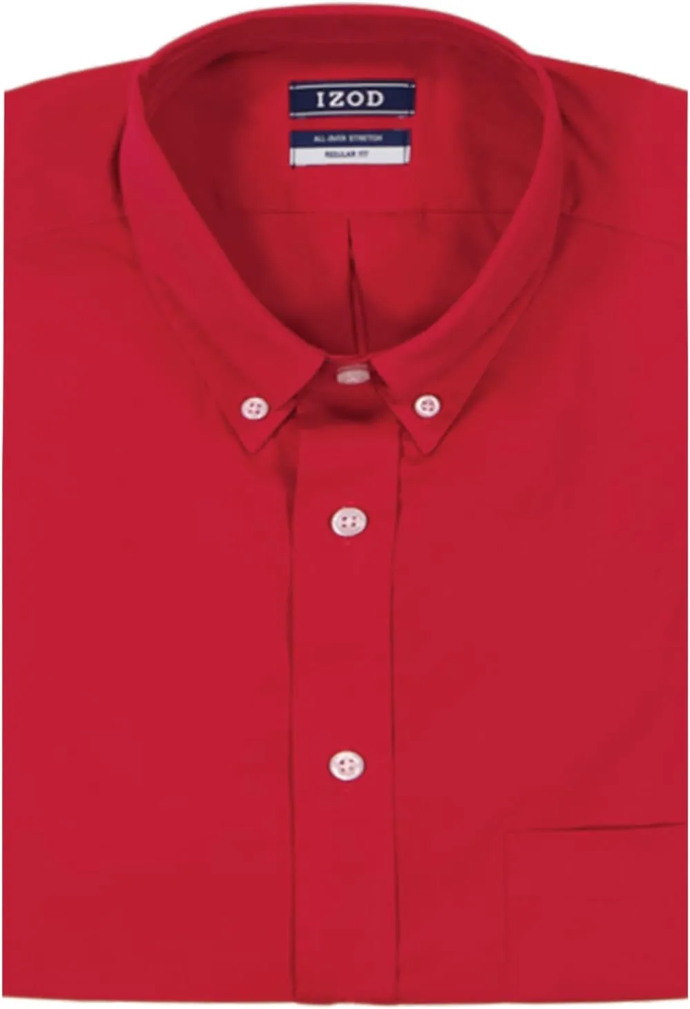 IZOD Men's Dress Shirt Regular Fit Long Sleeve Wrinkle Free Stretch Button Down Collar