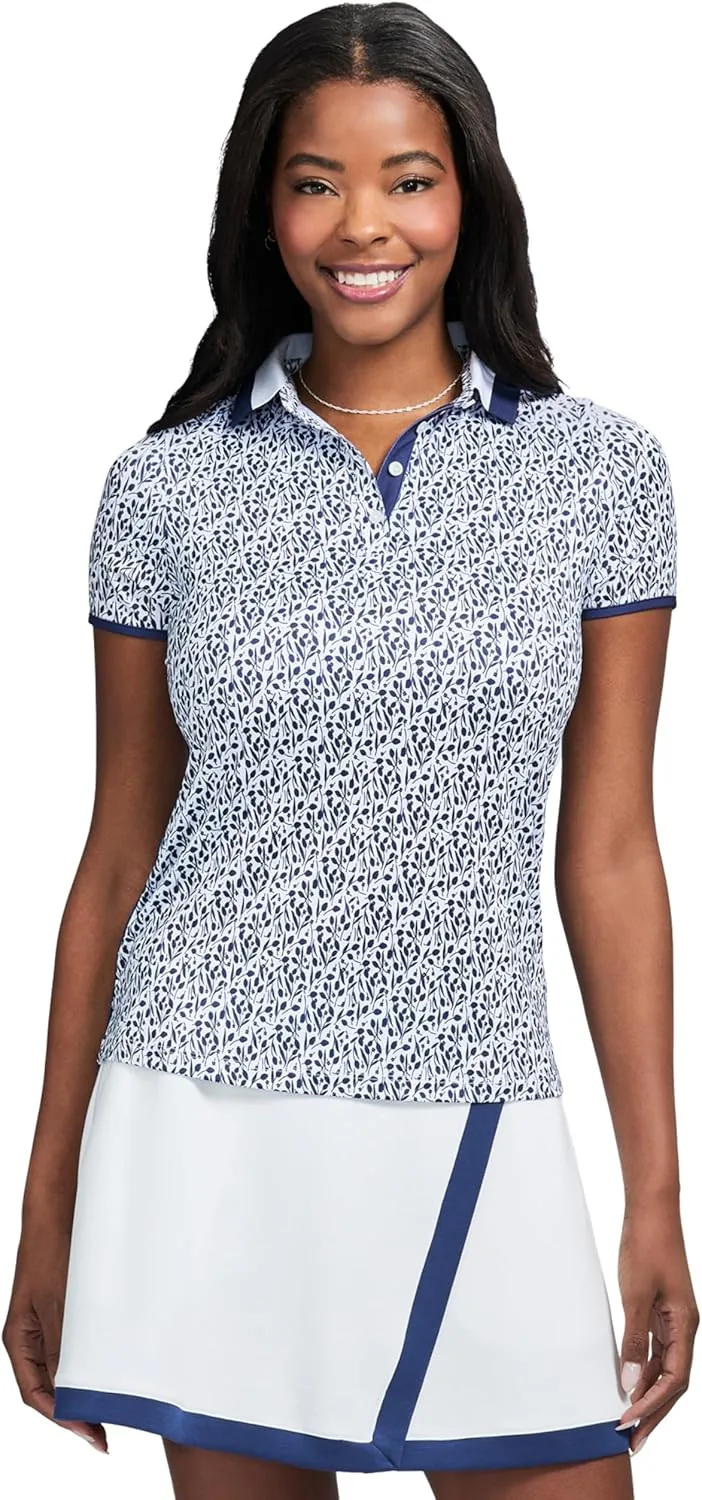 IZOD Women's Shirt Performance Stretch Golf Collared Short Sleeve