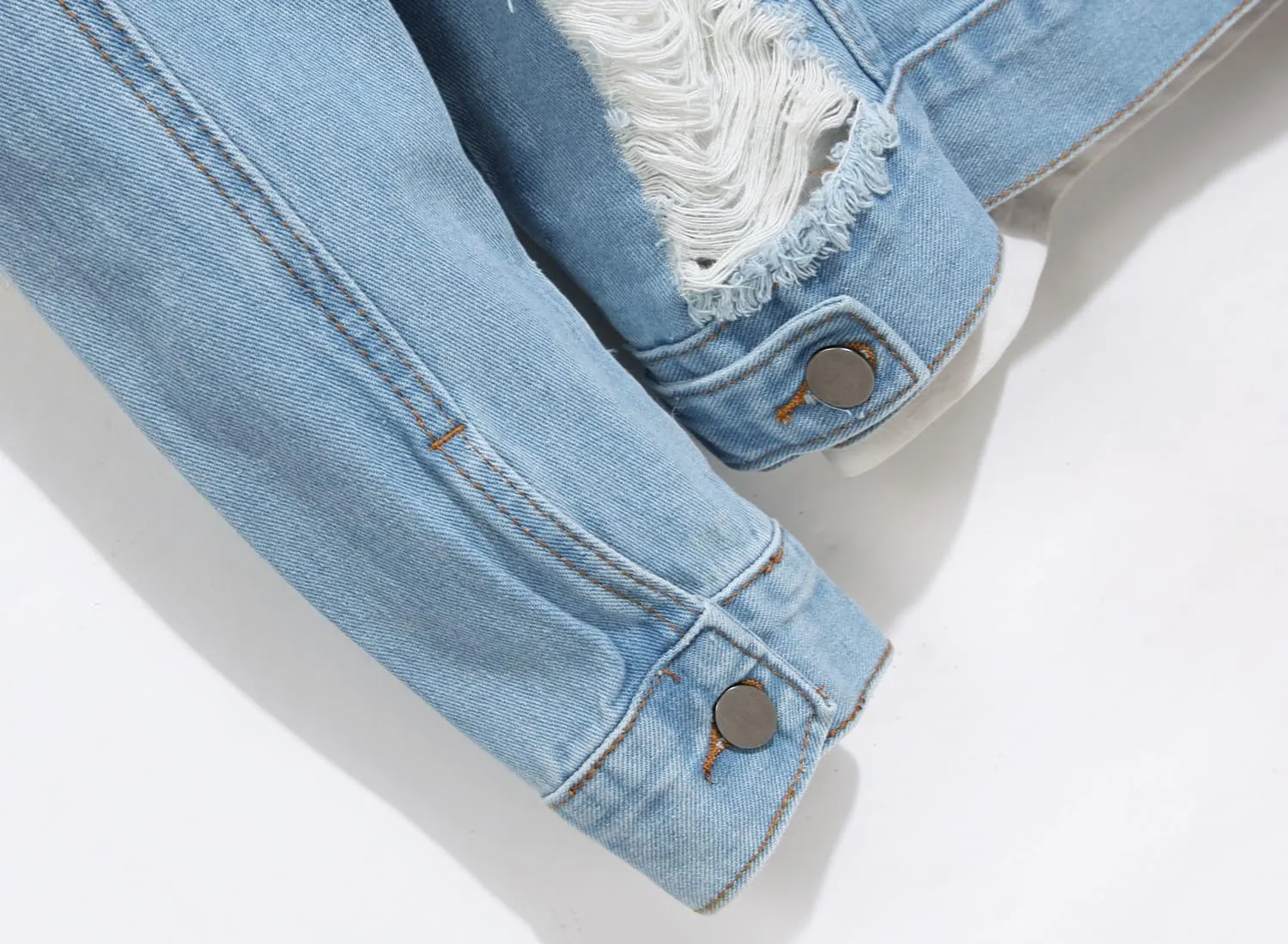 Jean Jacket Men, Men's Denim Jacket Distressed Ripped Slim Fit Stretch Trucker Jackets Classic Casual Denim Coat