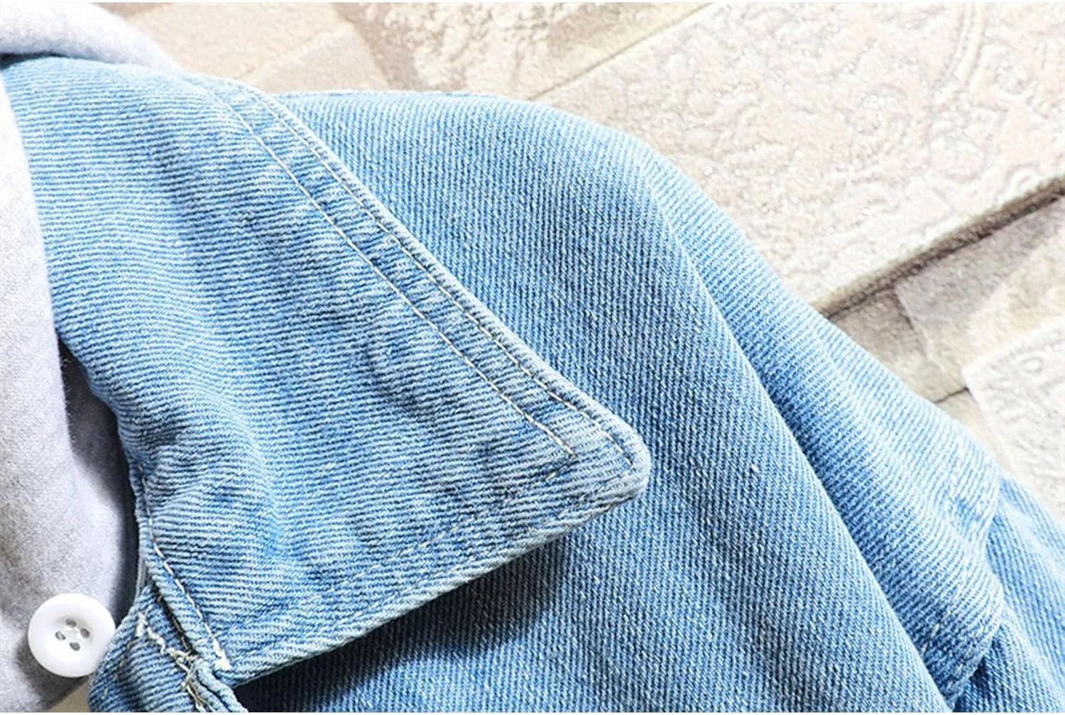 JEKE-DG Men Hoodie Jean Jacket Casual Slim Fit Denim Jacket Casual Long Sleeve Distressed Trucker Outwear with Hood