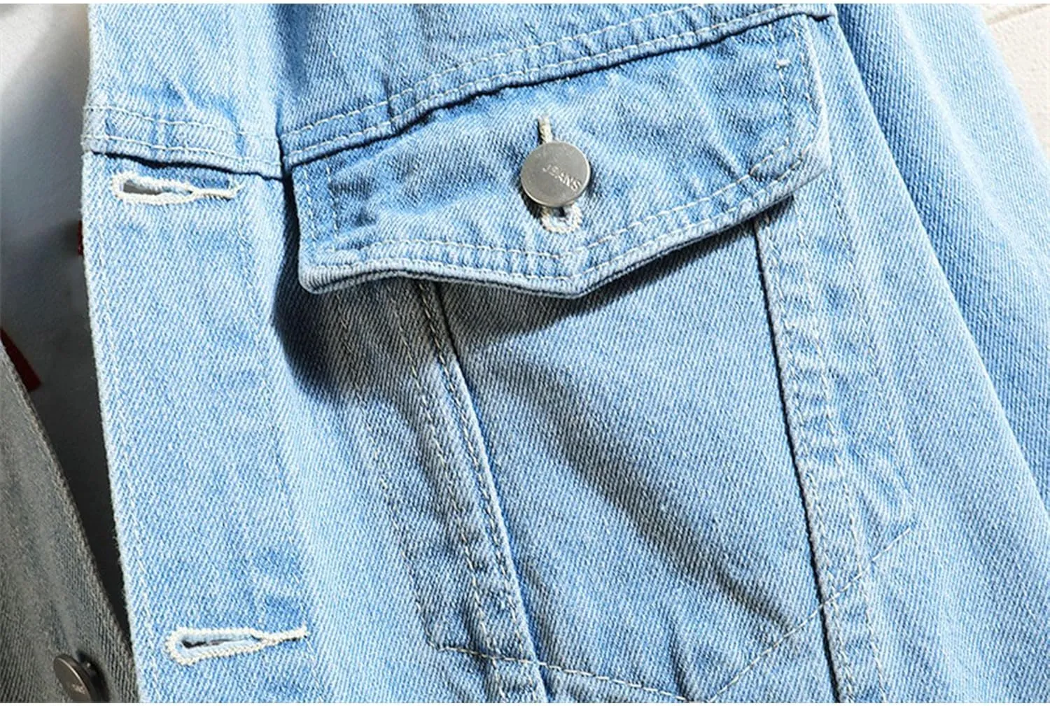 JEKE-DG Men Hoodie Jean Jacket Casual Slim Fit Denim Jacket Casual Long Sleeve Distressed Trucker Outwear with Hood
