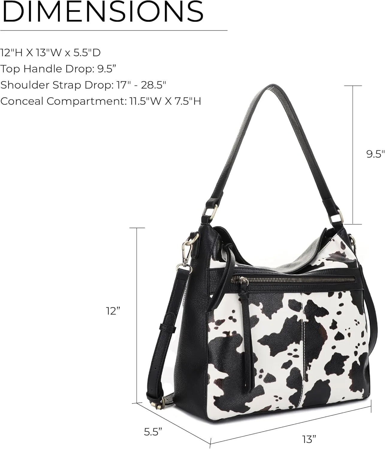 JESSIE & JAMES | Dakota Top Handle Concealed Carry Hobo Purse with Adustable Shoulder Strap