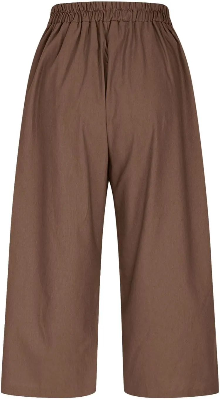 Jogger Capri Pants for Women High Waisted Drawstring Workout Cinch Bottom Sweatpants Summer Casual Cropped Trouser