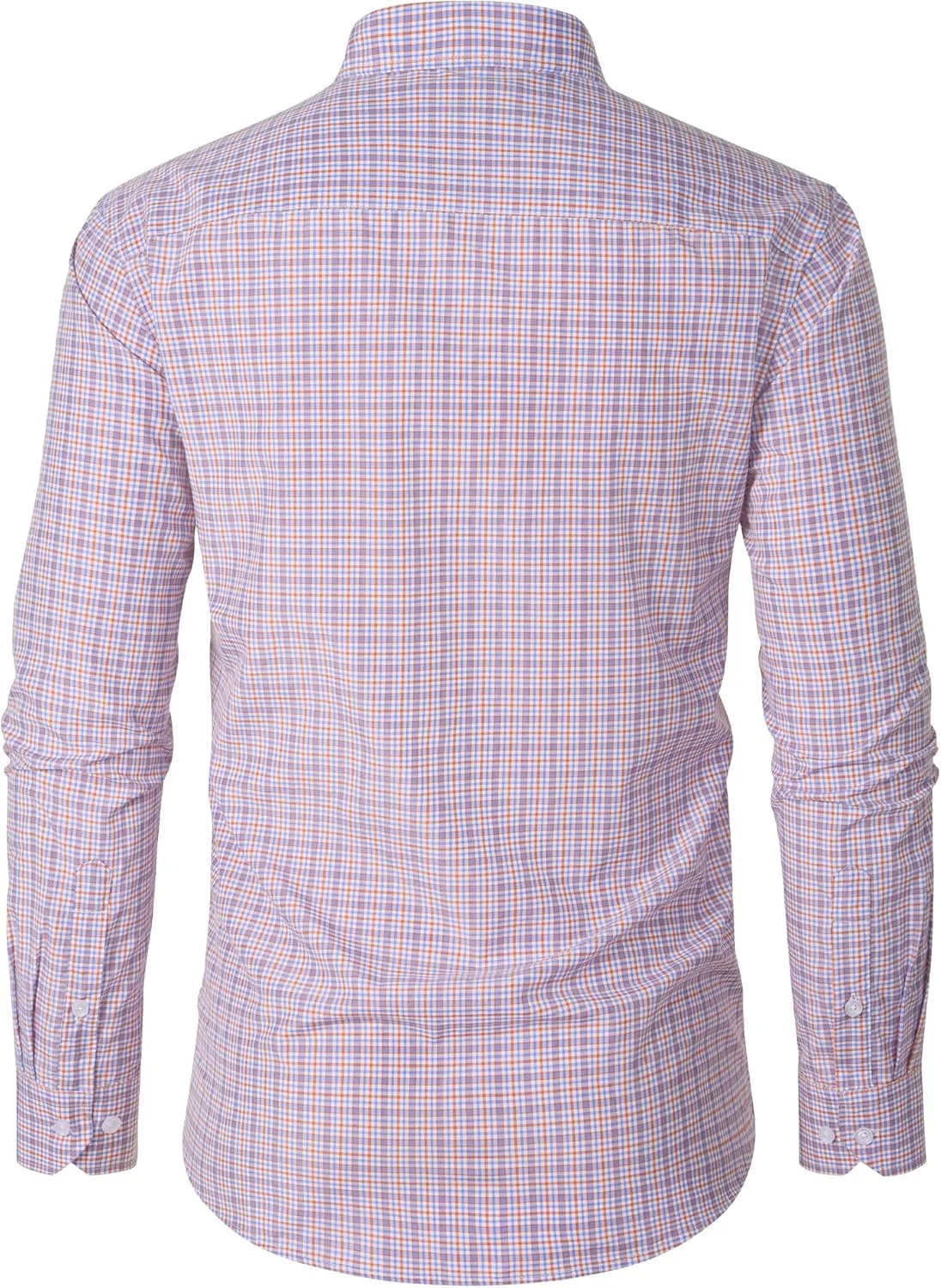 J.VER Men's Button Down Shirts Long Sleeve Dress Shirt Business Casual Cotton Collared Plaid Tops with Pocket