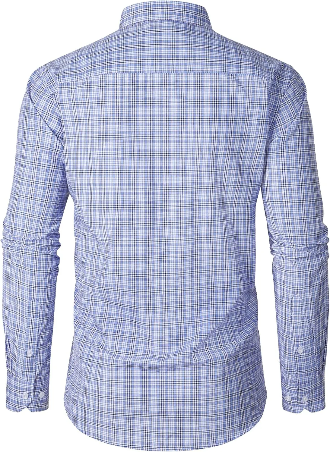 J.VER Men's Button Down Shirts Long Sleeve Dress Shirt Business Casual Cotton Collared Plaid Tops with Pocket
