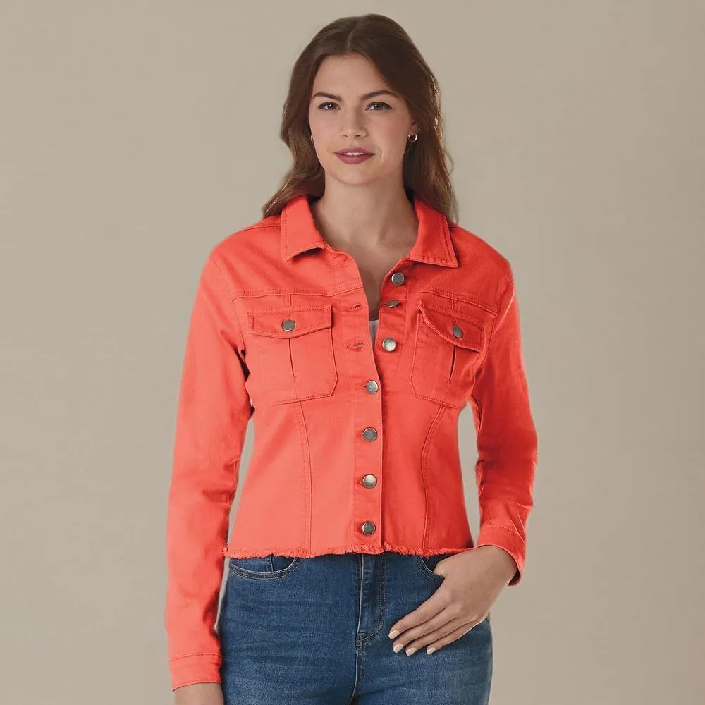 K. Jordan Womens Stretch Denim Colored Jean Jacket