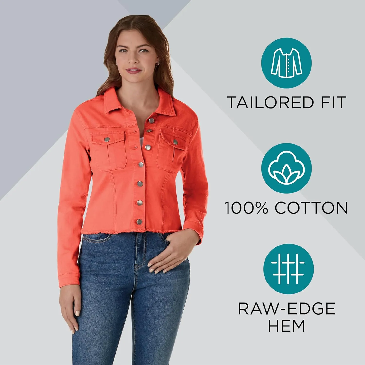 K. Jordan Womens Stretch Denim Colored Jean Jacket