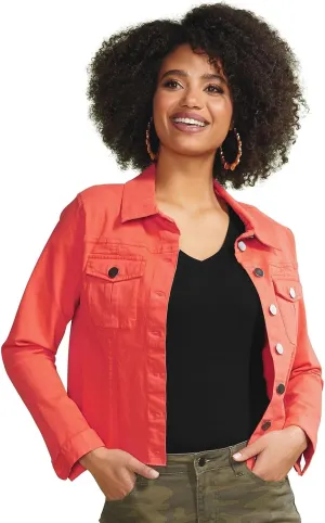 K. Jordan Womens Stretch Denim Colored Jean Jacket