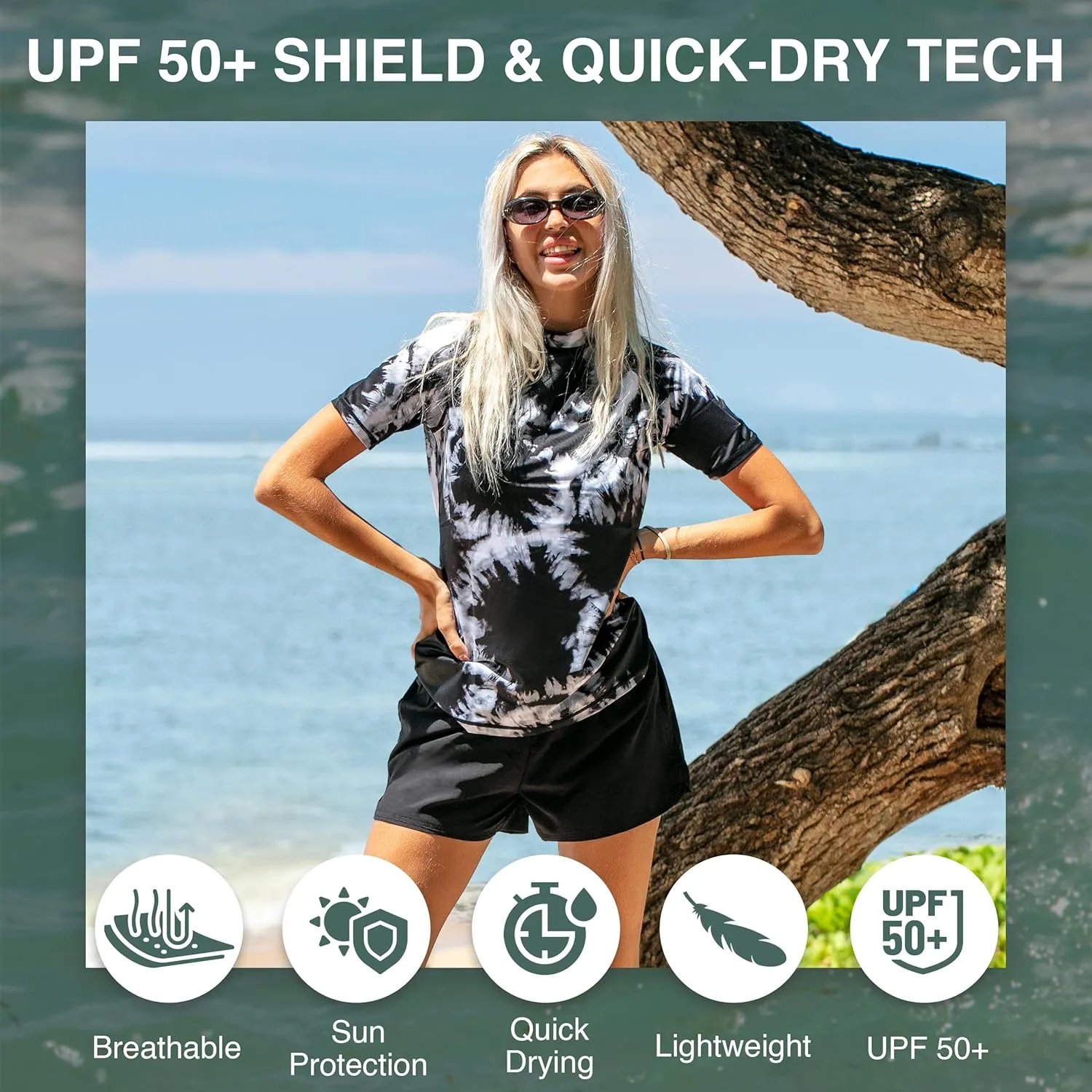 Kanu Surf Women's Breeze UPF 50 Short Sleeved Active Rashguard & Workout Top