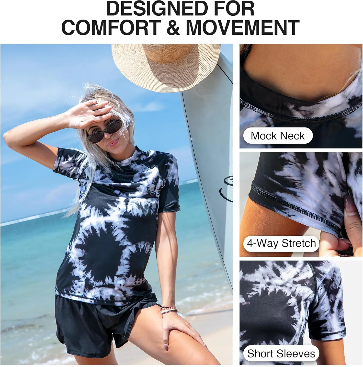 Kanu Surf Women's Breeze UPF 50 Short Sleeved Active Rashguard & Workout Top